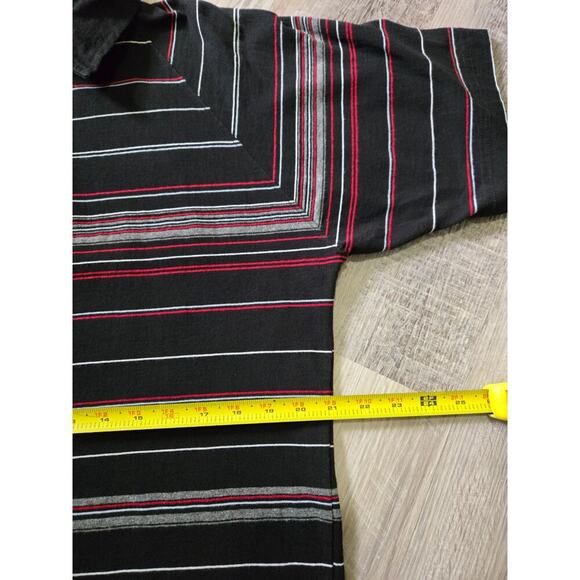 Burnside Men's Polo T-Shirts Size Medium Cotton Short Sleeve Black Striped - Picture 13 of 13